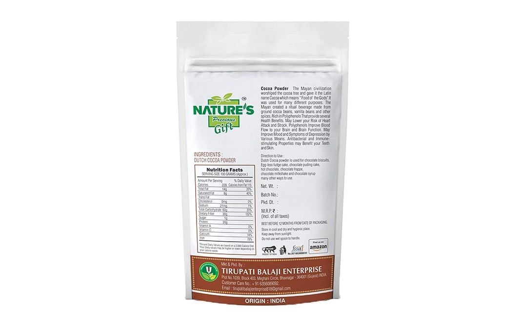 Nature's Gift Dutch Cocoa Powder    Pack  500 grams